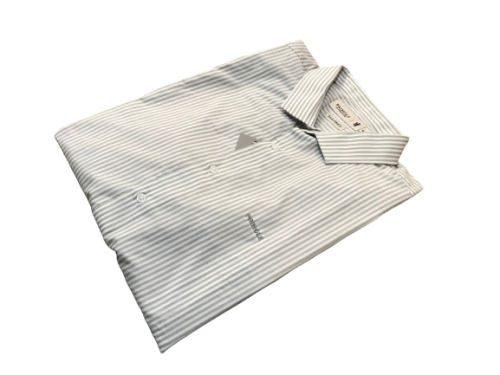 Original Mens PRINGLE Long Sleeves Tailored Fit Grey Stripes Size XL