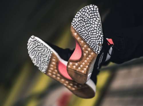 adidas Men's NMD Racer Primeknit Core Black/ Pink BB7041 Size UK 11 (SA 11)