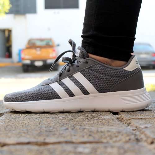 adidas Men's Lite Racer Dark Grey/ White B43732 Size UK 7 (SA 7)