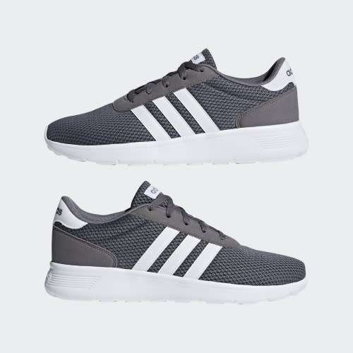 adidas Men's Lite Racer Dark Grey/ White B43732 Size UK 7 (SA 7)