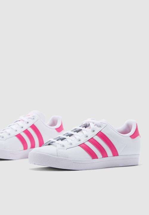 Original Women's adidas Coast Star White/Pink EE7464 Size UK 5 (SA 5)