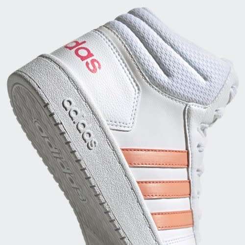 Original Women's adidas Hoops 2.0 Mid White/Orange EE6708 Size UK 5 (SA 5)