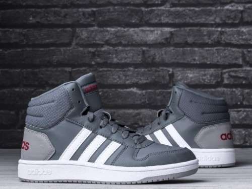 Original Women's adidas Hoops 2.0 Mid Grey/ White EE6709 Size UK 5 (SA 5)