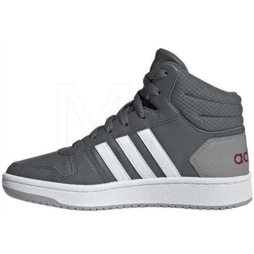 Original Women's adidas Hoops 2.0 Mid Grey/ White EE6709 Size UK 5 (SA 5)
