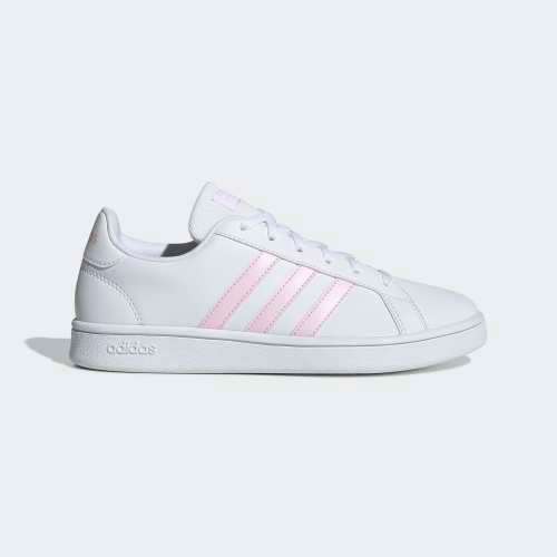 Original Women's adidas Grand Court Base Cloud White/ Clear Pink EE7480 Size UK 8 (SA 8)