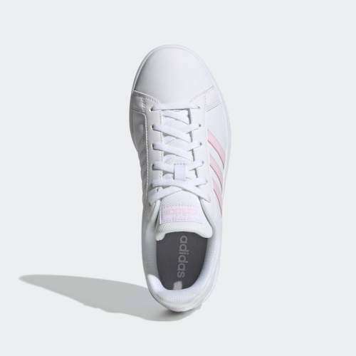 Original Women's adidas Grand Court Base Cloud White/ Clear Pink EE7480 Size UK 8 (SA 8)
