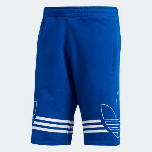 Original Men's ADIDAS OUTLINE TREFOIL Shorts COLLEGIATE ROYAL/ WHITE EJ8791 Size Large