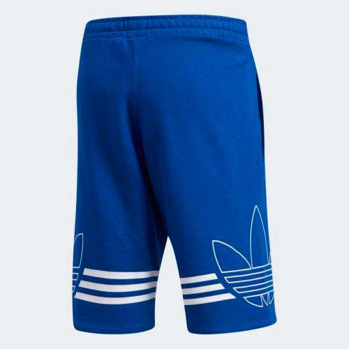 Original Men's ADIDAS OUTLINE TREFOIL Shorts COLLEGIATE ROYAL/ WHITE EJ8791 Size Large