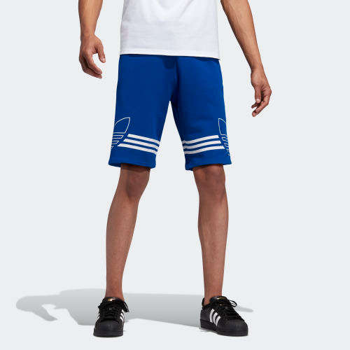 Original Men's ADIDAS OUTLINE TREFOIL Shorts COLLEGIATE ROYAL/ WHITE EJ8791 Size Large