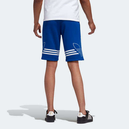 Original Men's ADIDAS OUTLINE TREFOIL Shorts COLLEGIATE ROYAL/ WHITE EJ8791 Size Large