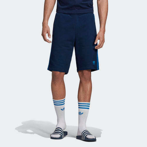 Original Men's ADIDAS Classic 3 Stripes Shorts COLLEGIATE NAVY/ BLUE BIRD CL7834 Size Medium