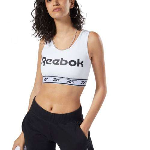Original Womens Reebok Classics Vector Light Impact Bra White/Black EB5077 Size Medium