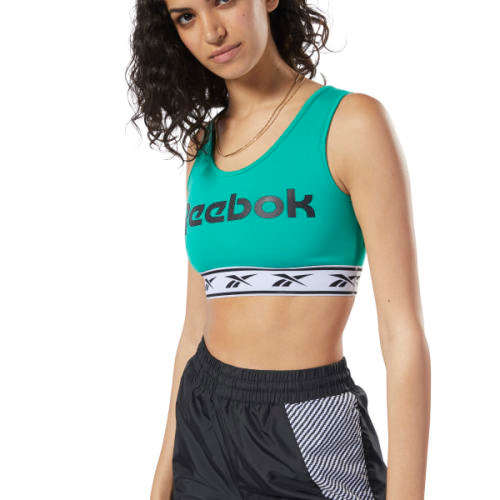 Original Womens Reebok Classics Vector Light Impact Bra Emerald EB5078 Size Medium