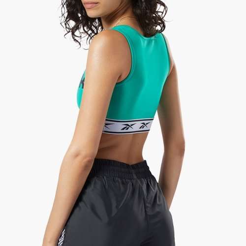 Original Womens Reebok Classics Vector Light Impact Bra Emerald EB5078 Size Medium