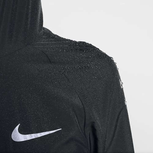 Original Women's NIKE Full Zip Essential Hooded NV Water Repel Jacket Black 890493 010 Size Medium