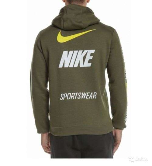 Original Mens Nike Sportswear Club Pullover Warm Hoodie Olive Green CQ4884 395 Size Large