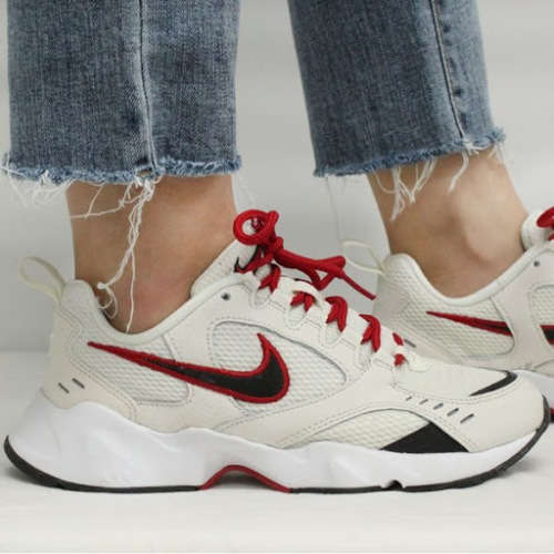 Original Women's NIKE Air Heights Sail/Phantom/Gym Red/Black CI0603 104 Size UK 5 (SA 5)