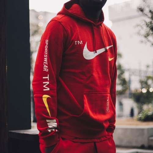 Original Mens Nike Sportswear Club Pullover Warm Hoodie Red CQ4884 657 Size Extra Large