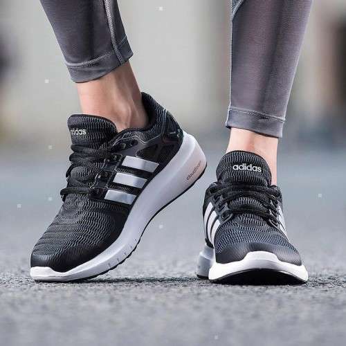Original Women's adidas ENERGY CLOUD V Running Core Black/ Matte Silver B44846 Size UK 7 (SA 7)