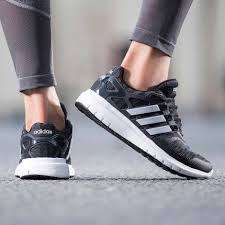 Original Women's adidas ENERGY CLOUD V Running Core Black/ Matte Silver B44846 Size UK 7 (SA 7)