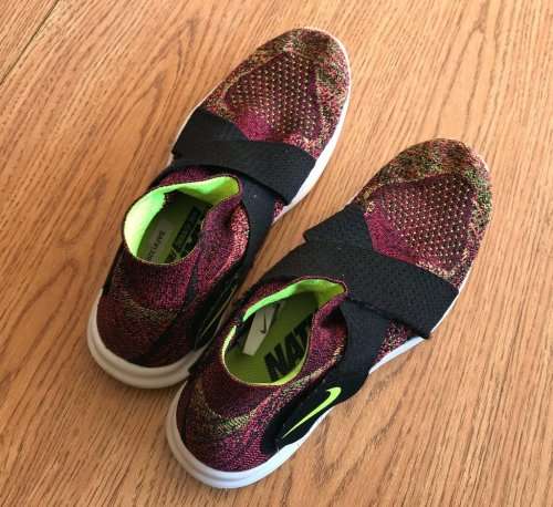 Original Women's Nike FREE RN MOTION FK (Display Unit) Black/Volt 880846 004 Size UK 5 (SA 5)