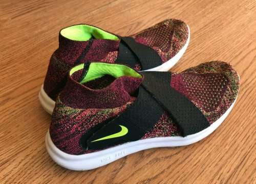 Original Women's Nike FREE RN MOTION FK (Display Unit) Black/Volt 880846 004 Size UK 5 (SA 5)