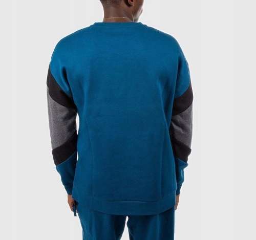 Original Mens NIKE AIR FLEECE Crewneck Sweatshirt Blue Force/ Black/Grey CD9220 474 Size XL