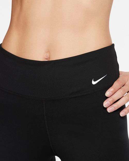 Original Women's Nike One Icon Clash 7/8 leggings Black/ Metallic Gold BV5362 010 Size Medium