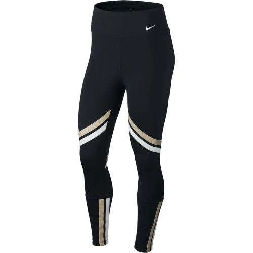 Original Women's Nike One Icon Clash 7/8 leggings Black/ Metallic Gold BV5362 010 Size Medium