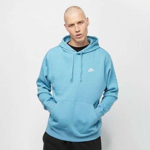 Original Mens Nike Sportswear Club Hoodie Fleece Cerulean/ White BV2654 424 Size Large