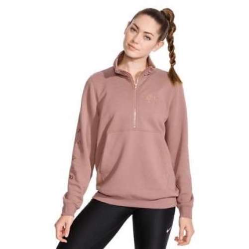 Original NIKE Womens Sportswear 1/2 ZIP Fleece Top Smokey Mauve CJ4938 298 Size Large