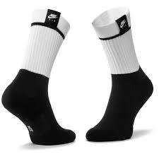 Original Unisex Nike Air SNEAKER Sox Crew Socks 2 Pairs SX0202 100 Fits Size UK 8-11 (SA 8-11)