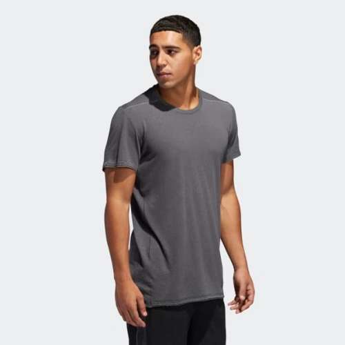 Original Men's adidas ADAPT TO CHAOS RUNNING TEE Grey Six DQ2721 Size Large