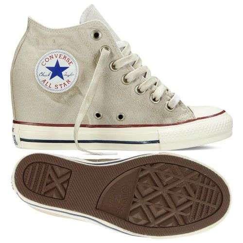 Original Women's Converse Chuck Taylor Lux Mid Wedge Turtle Dove/Beige 547194C Size UK 5 (SA 5)
