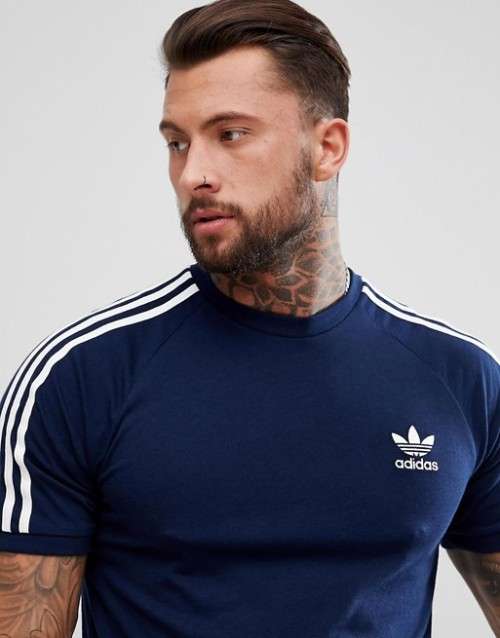 Original Men's adidas adicolor California T-Shirt Navy CZ4546 Size XL