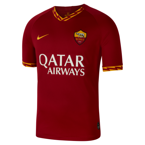 Original Mens NIKE ROMA 2019/20 HOME STADIUM JERSEY Crimson/ Uni Gold AJ5559 613 Size Medium