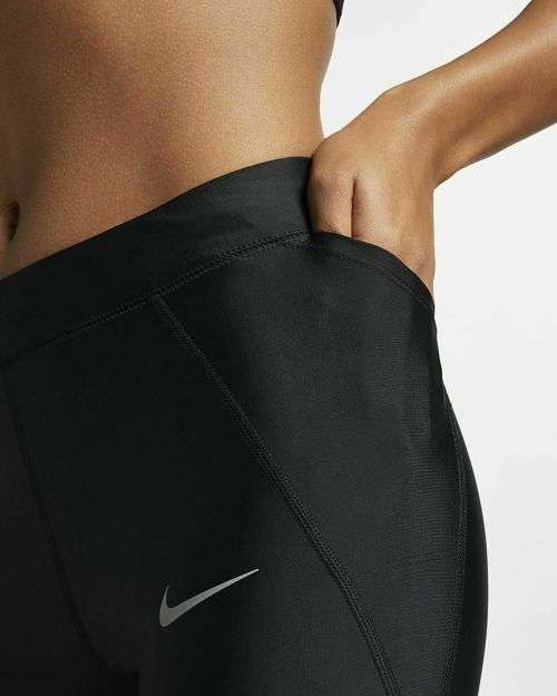 Original Womens Nike Power Speed 7/8 Running Dri Fit Tights Black AT4233 010 Size Medium