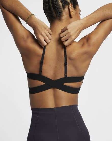 Original NIKE Women's Indy Ribbed Light Support Sports Bra Brown CN5255 233 Size Medium