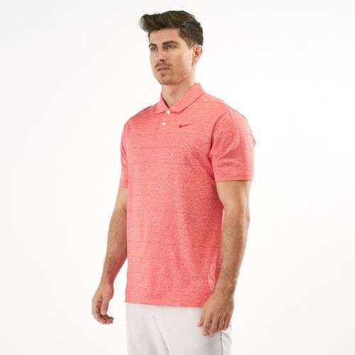Original Mens Nike Dri Fit Vapor Heather Golf Polo 2019 Habanero Red/Pure AT8870 634 Size Large