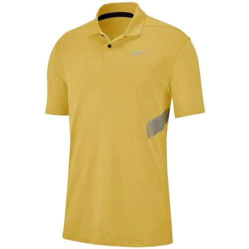 Original Mens Nike Dri-FIT Reflective Vapor Golf Polo Chrome Yellow AV4182 703 Size XL