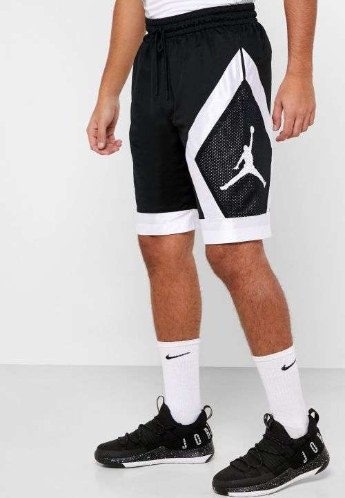 NIKE Mens JORDAN JUMPMAN DIAMOND SHORTS Silver/Black AV3206 010 Size Large