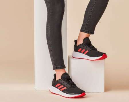 Original Women's adidas Duramo 9 Core Black / Shock Red EE8187 Size UK 6 (SA 6)