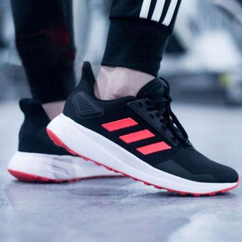 Original Women's adidas Duramo 9 Core Black / Shock Red EE8187 Size UK 6 (SA 6)
