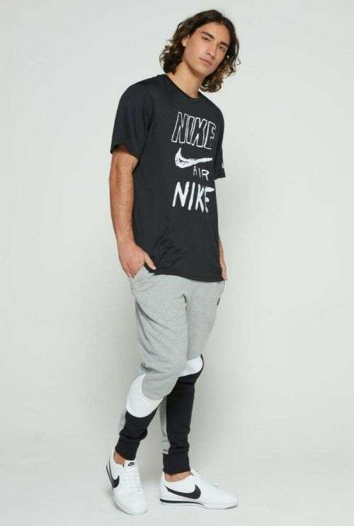 Original Mens NIKE DRI-FIT Running Tee SWOOSH FRONT LOGO Black CN8340 010 Size Large