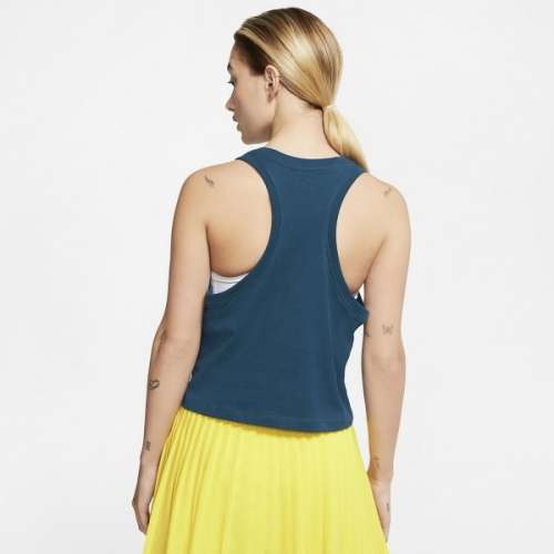 Original Nike Women's Court Cropped Tennis Tank Top Valerian Blue CT4376 432 Size Medium