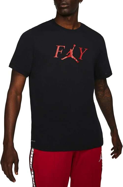 Nike Men's Jordan FLY Short Sleeve Crew Tee Shirt Black AT8932 010 Size Extra Large