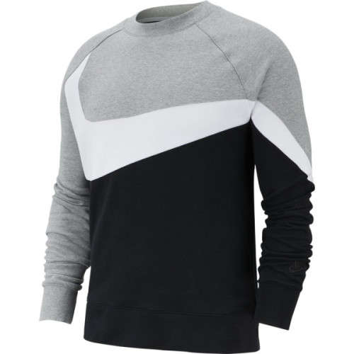 NIKE Men's Sportswear HBR CREW BB STMT Black/Grey BQ6461 063 Size Large