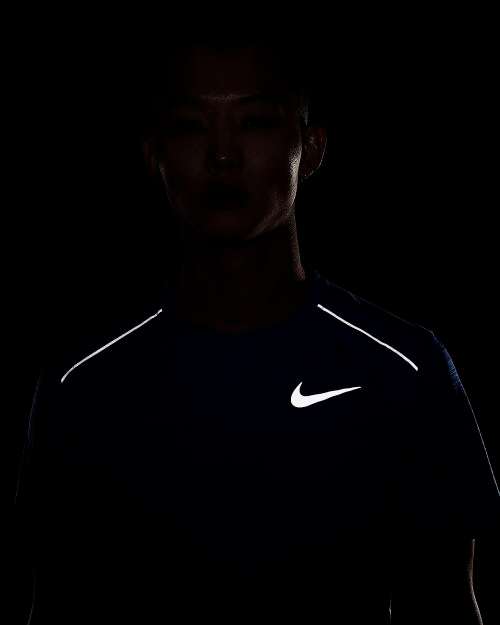 Original Mens NIKE Dri-FIT Miler Short Sleeve Running Top Black AJ7565 010 Size Extra Large