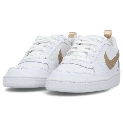 Original Women's NIKE Court Borough Low WHITE/ GOLD BV0745 100 Size UK 6 (SA 6)