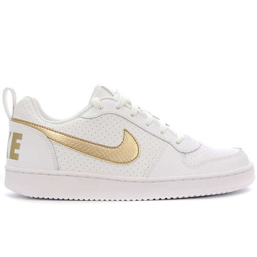 Original Women's NIKE Court Borough Low WHITE/ GOLD BV0745 100 Size UK 6 (SA 6)